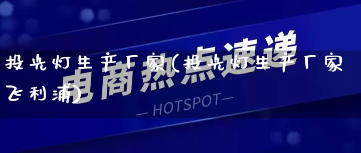 投光灯生产厂家(投光灯生产厂家飞利浦)_https://www.gdbxwh.com_淘宝运营_第1张