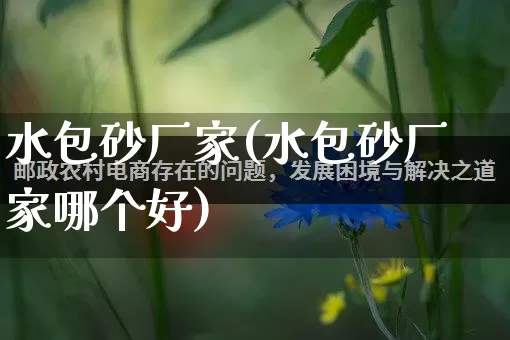 水包砂厂家(水包砂厂家哪个好)_https://www.gdbxwh.com_抖音快手_第1张