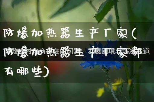 防爆加热器生产厂家(防爆加热器生产厂家都有哪些)_https://www.gdbxwh.com_直通车_第1张