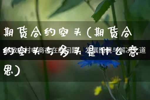 期货合约空头(期货合约空头与多头是什么意思)_https://www.gdbxwh.com_代运营_第1张