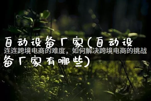 自动设备厂家(自动设备厂家有哪些)_https://www.gdbxwh.com_直通车_第1张
