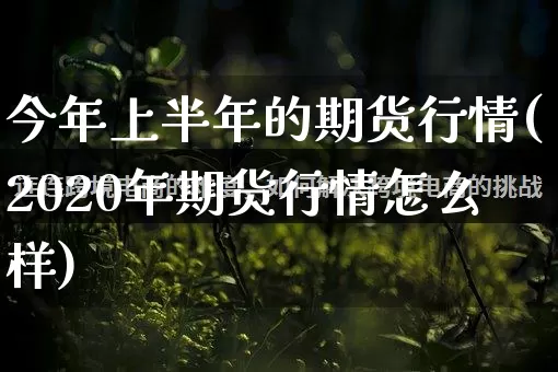今年上半年的期货行情(2020年期货行情怎么样)_https://www.gdbxwh.com_淘宝运营_第1张