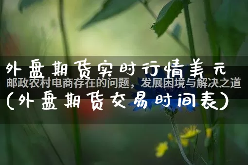 外盘期货实时行情美元(外盘期货交易时间表)_https://www.gdbxwh.com_天猫运营_第1张