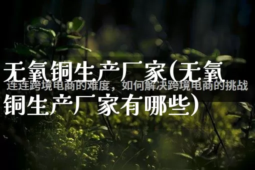 无氧铜生产厂家(无氧铜生产厂家有哪些)_https://www.gdbxwh.com_淘宝运营_第1张