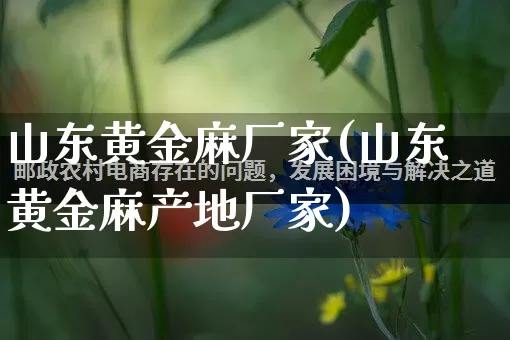 山东黄金麻厂家(山东黄金麻产地厂家)_https://www.gdbxwh.com_抖音快手_第1张