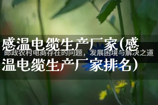 感温电缆生产厂家(感温电缆生产厂家排名)_https://www.gdbxwh.com_抖音快手_第1张