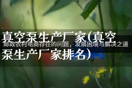 真空泵生产厂家(真空泵生产厂家排名)_https://www.gdbxwh.com_抖音快手_第1张