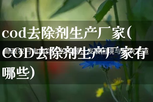 cod去除剂生产厂家(COD去除剂生产厂家有哪些)_https://www.gdbxwh.com_天猫运营_第1张