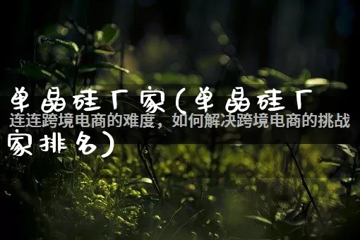 单晶硅厂家(单晶硅厂家排名)_https://www.gdbxwh.com_淘宝运营_第1张