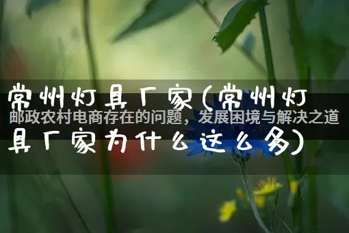 常州灯具厂家(常州灯具厂家为什么这么多)_https://www.gdbxwh.com_开网店_第1张