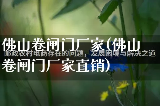 佛山卷闸门厂家(佛山卷闸门厂家直销)_https://www.gdbxwh.com_淘宝运营_第1张
