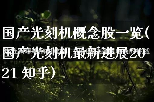 国产光刻机概念股一览(国产光刻机最新进展2021 知乎)_https://www.gdbxwh.com_开网店_第1张