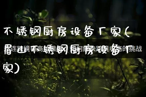 不锈钢厨房设备厂家(眉山不锈钢厨房设备厂家)_https://www.gdbxwh.com_淘宝运营_第1张