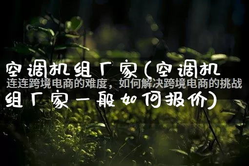 空调机组厂家(空调机组厂家一般如何报价)_https://www.gdbxwh.com_淘宝运营_第1张
