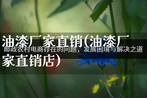 油漆厂家直销(油漆厂家直销店)_https://www.gdbxwh.com_淘宝运营_第1张