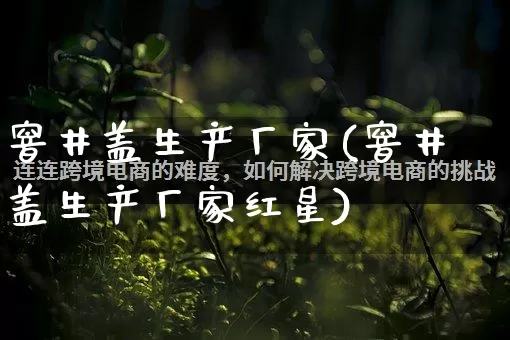 窨井盖生产厂家(窨井盖生产厂家红星)_https://www.gdbxwh.com_开网店_第1张