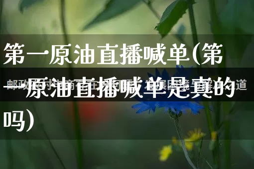 第一原油直播喊单(第一原油直播喊单是真的吗)_https://www.gdbxwh.com_代运营_第1张