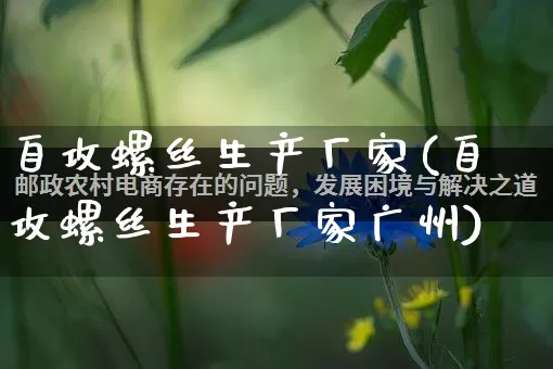 自攻螺丝生产厂家(自攻螺丝生产厂家广州)_https://www.gdbxwh.com_抖音快手_第1张