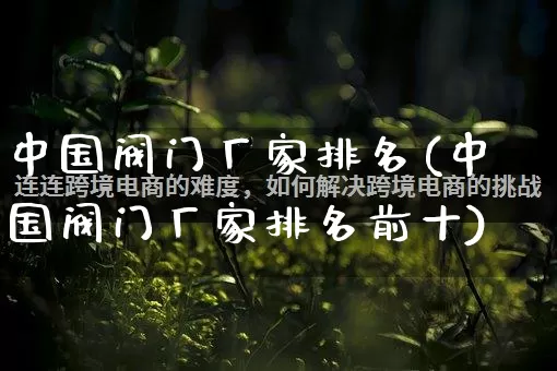中国阀门厂家排名(中国阀门厂家排名前十)_https://www.gdbxwh.com_淘宝运营_第1张