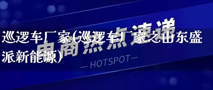 巡逻车厂家(巡逻车厂家之山东盛派新能源)_https://www.gdbxwh.com_直通车_第1张