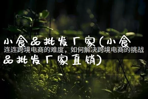 小食品批发厂家(小食品批发厂家直销)_https://www.gdbxwh.com_淘宝运营_第1张