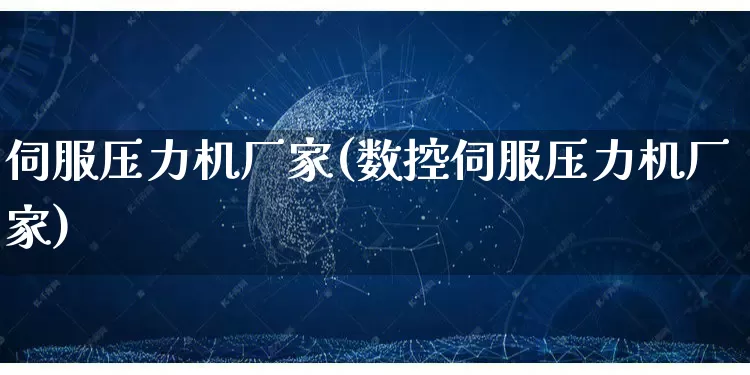 伺服压力机厂家(数控伺服压力机厂家)_https://www.gdbxwh.com_淘宝运营_第1张